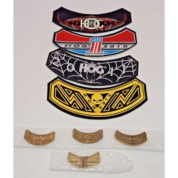 HOG 2009, 2010,2011, 2012, 2013 patch & pins membership set HARLEY OWNERS GROUP - Picture 1 of 12